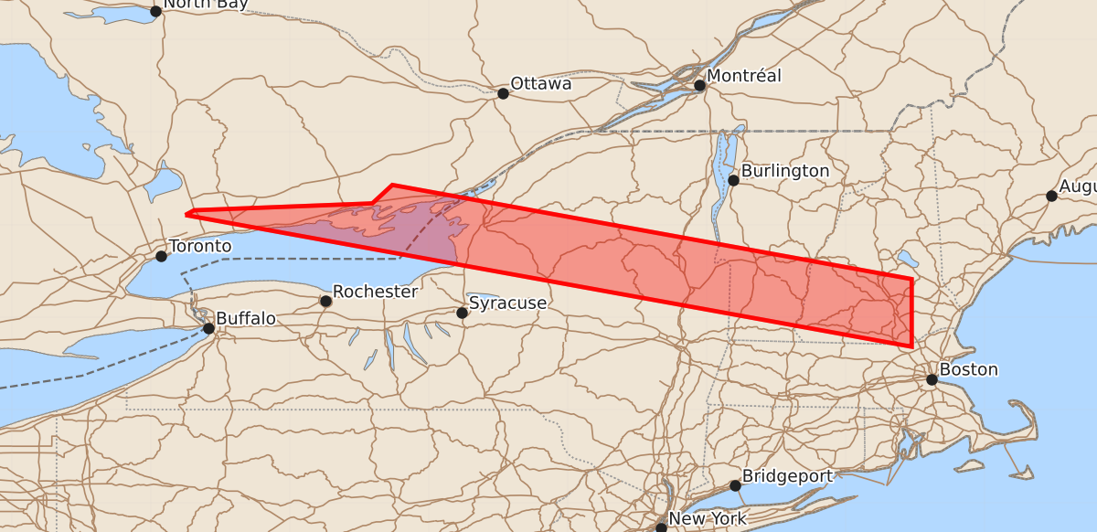 Risk area map for Watch 490 Outline