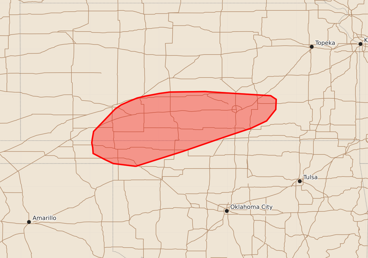 Risk area map for Mesoscale Discussion 2289