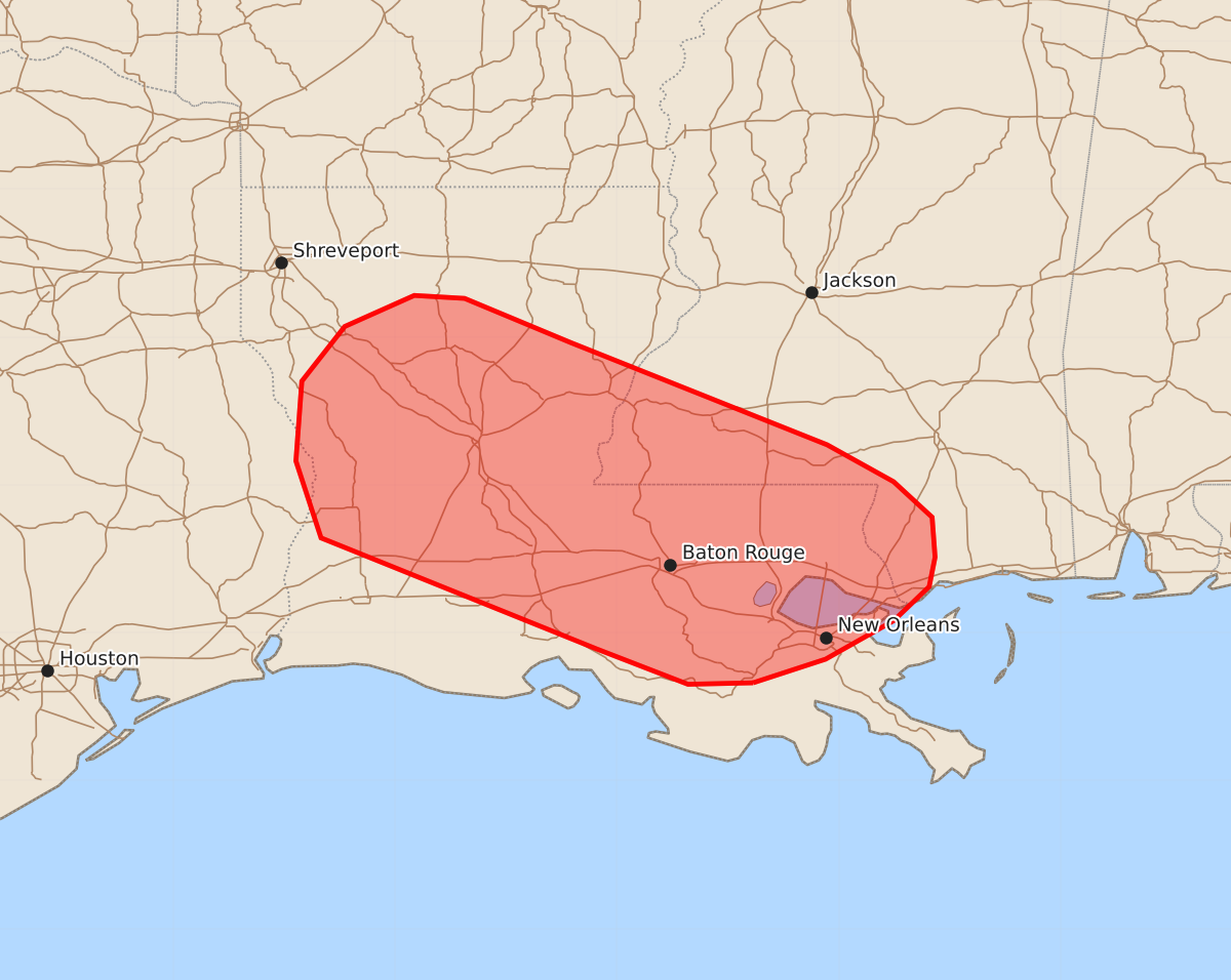 Risk area map for Mesoscale Discussion 1419