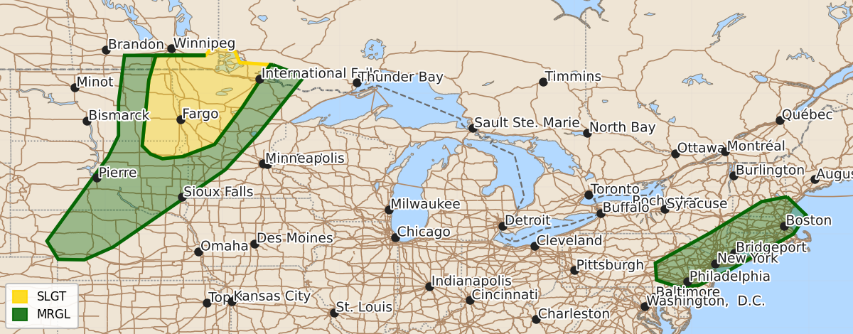 Risk area map for Day 3 Areal Outline