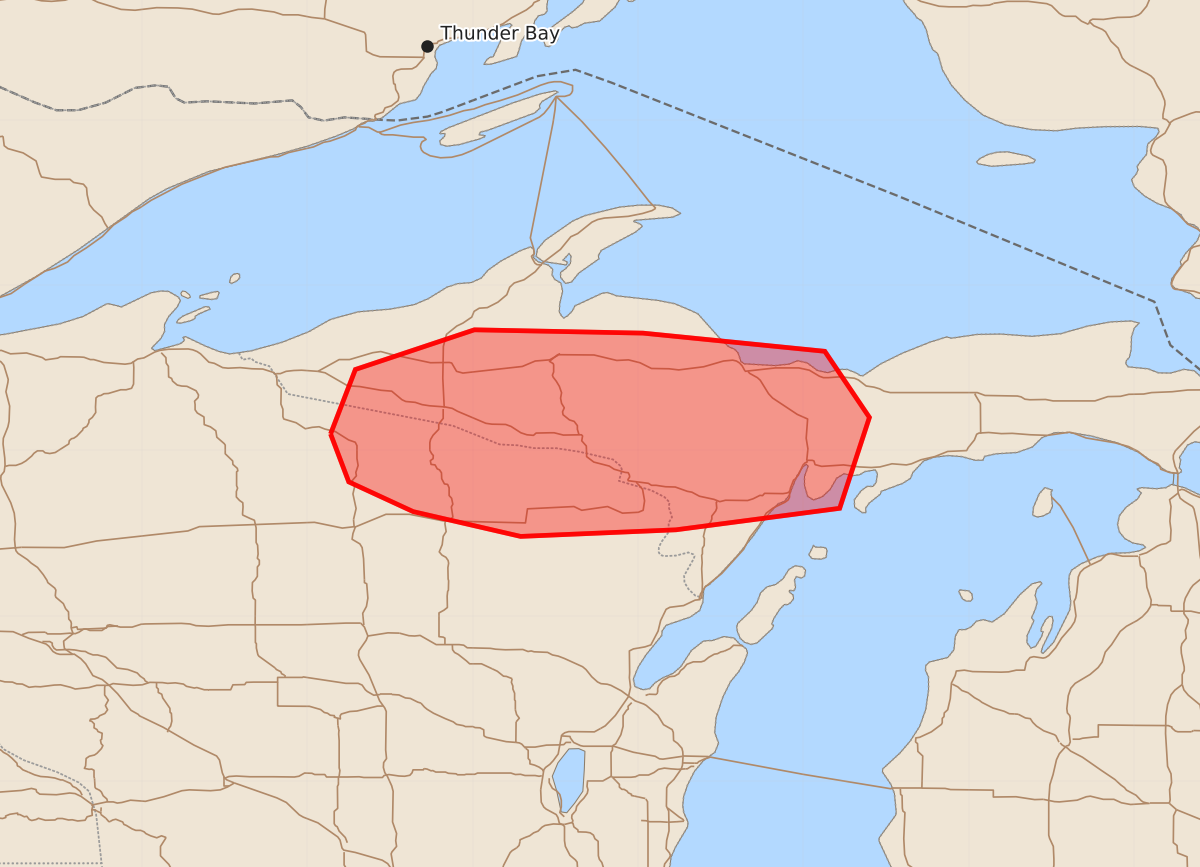 Risk area map for Mesoscale Discussion 1677