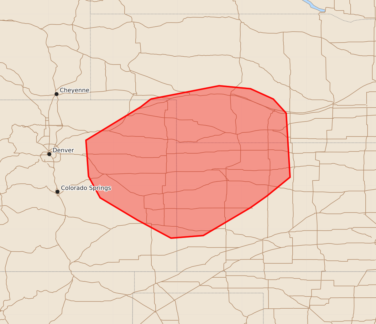 Risk area map for Mesoscale Discussion 1973