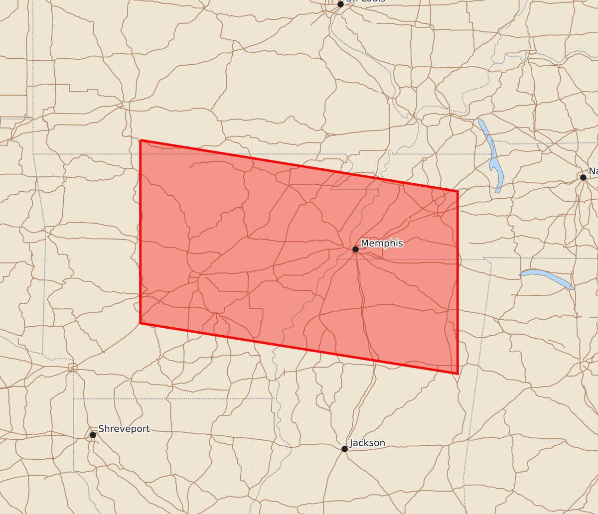 Risk area map for Watch 615 Outline