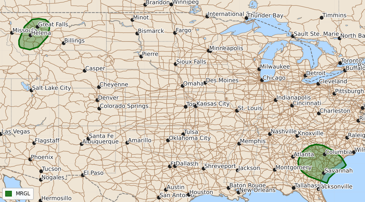 Risk area map for Day 1 Areal Outline