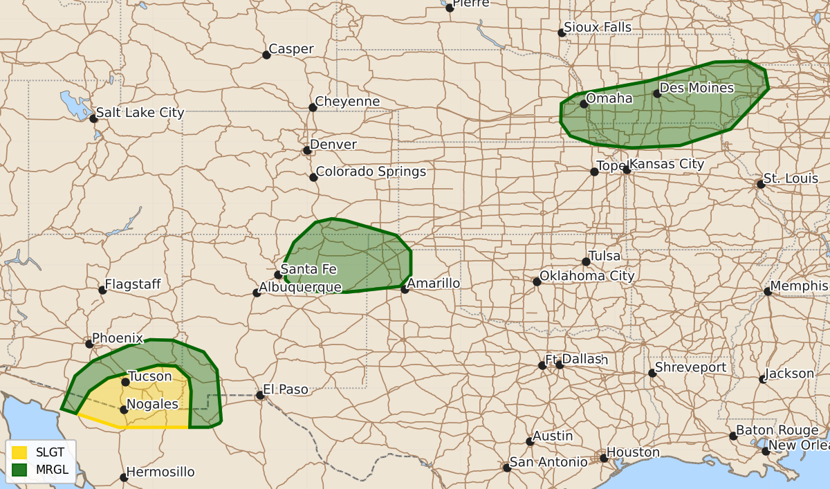 Risk area map for Day 1 Areal Outline