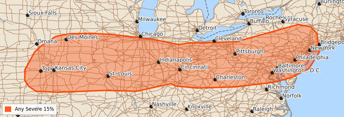 Risk area map for Day 4-8 Areal Outline