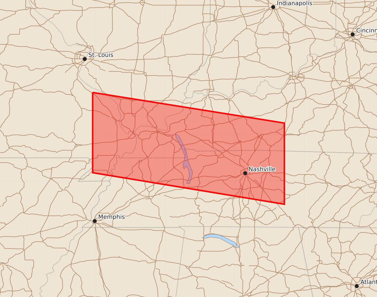 Risk area map for Watch 403 Outline