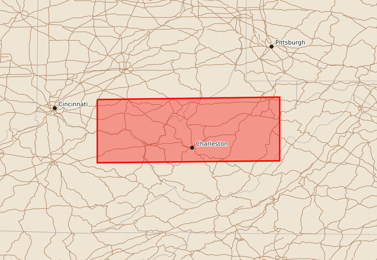 Risk area map for Watch 554 Outline