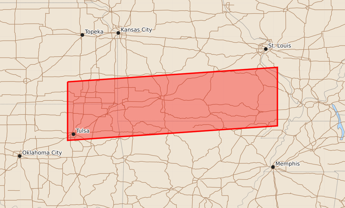 Risk area map for Watch 366 Outline