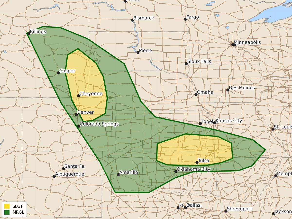 Risk area map for Day 3 Convective Outlook