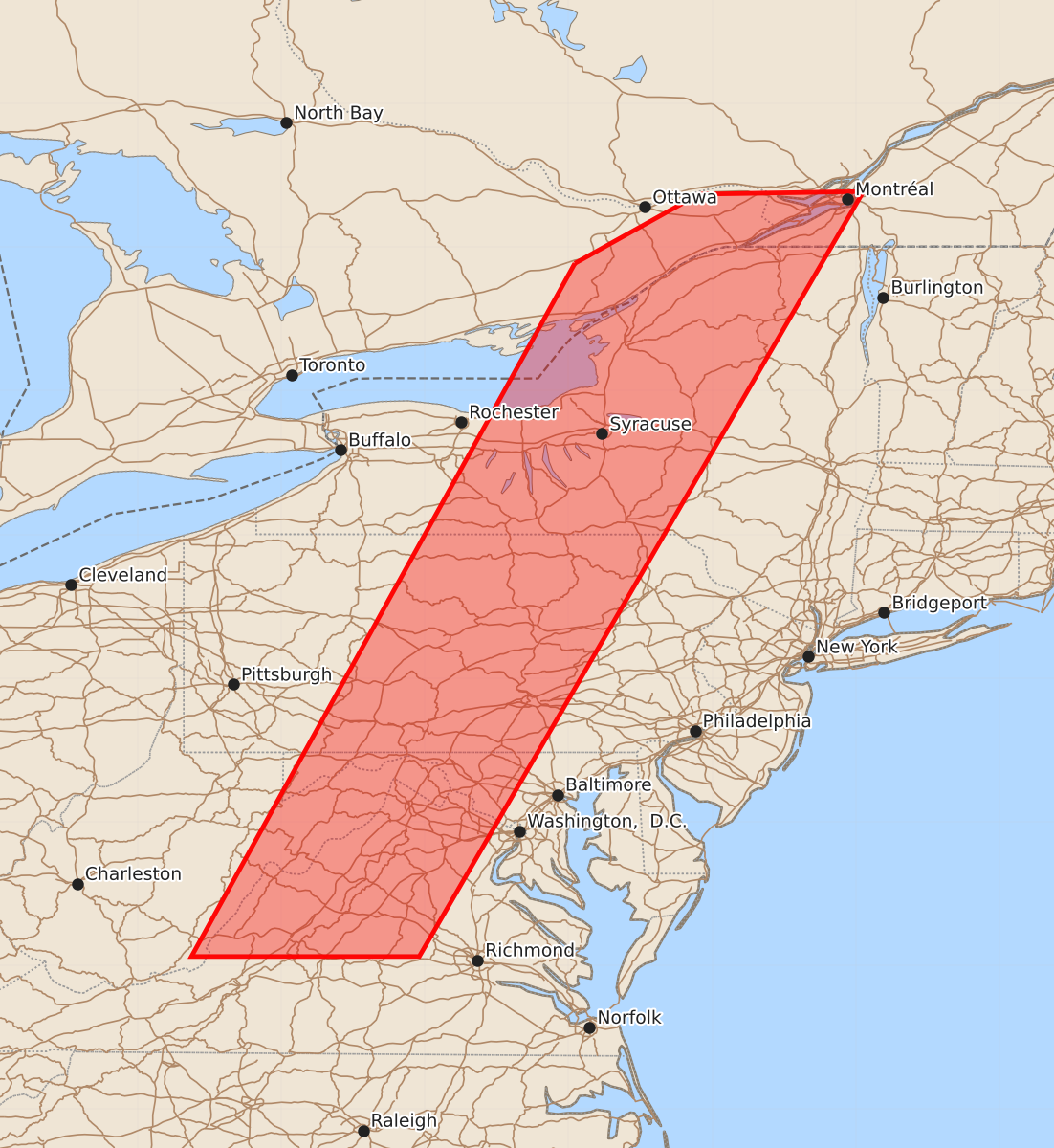 Risk area map for Watch 588 Outline