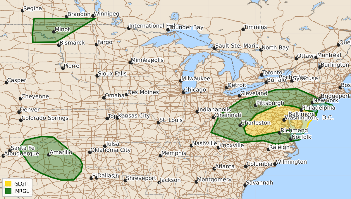 Risk area map for Day 3 Areal Outline