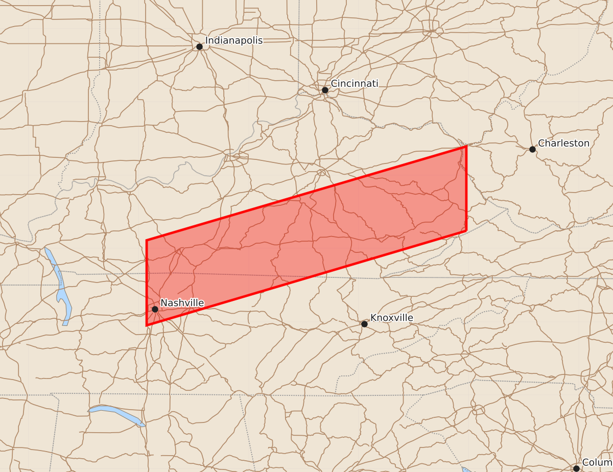 Risk area map for Watch 616 Outline