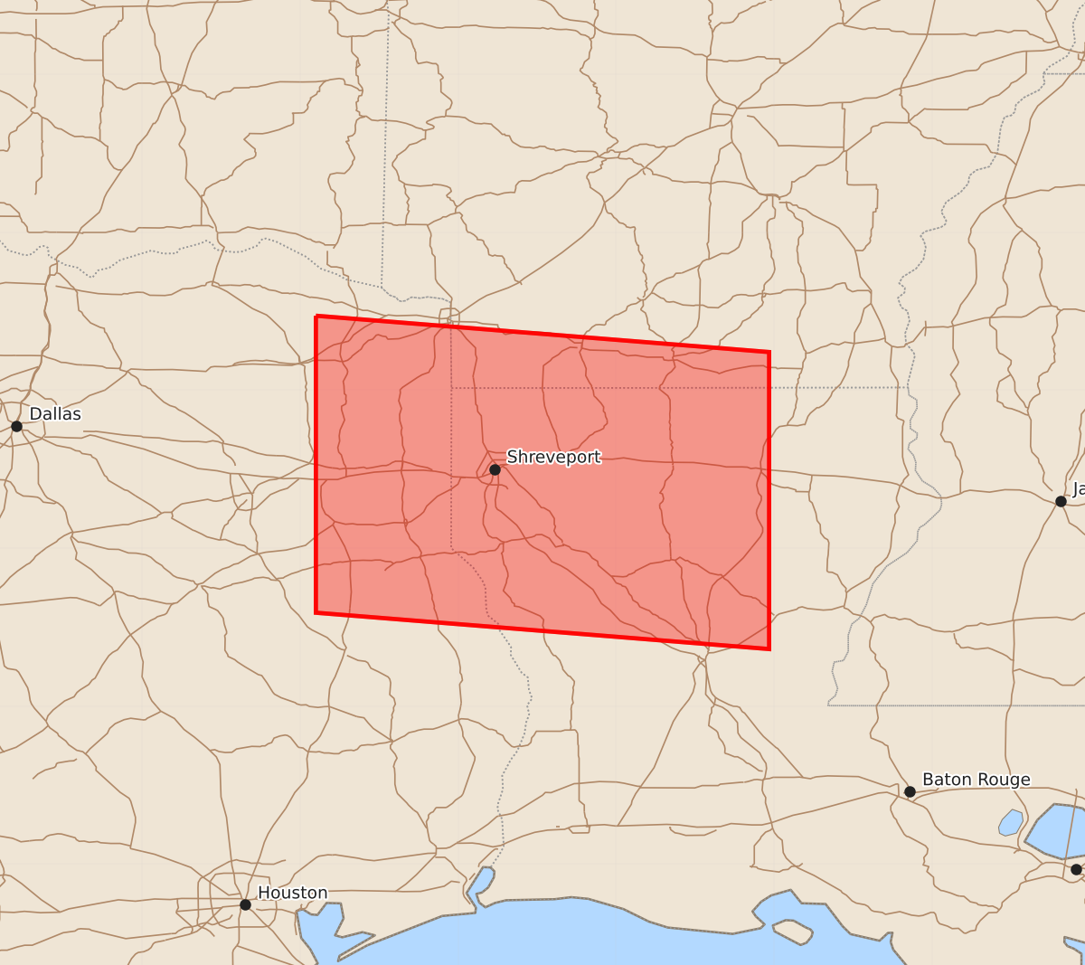 Risk area map for Watch 467 Outline