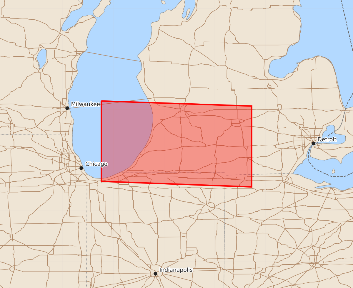 Risk area map for Watch 547 Outline