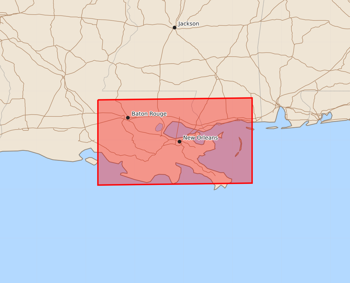 Risk area map for Watch 348 Outline