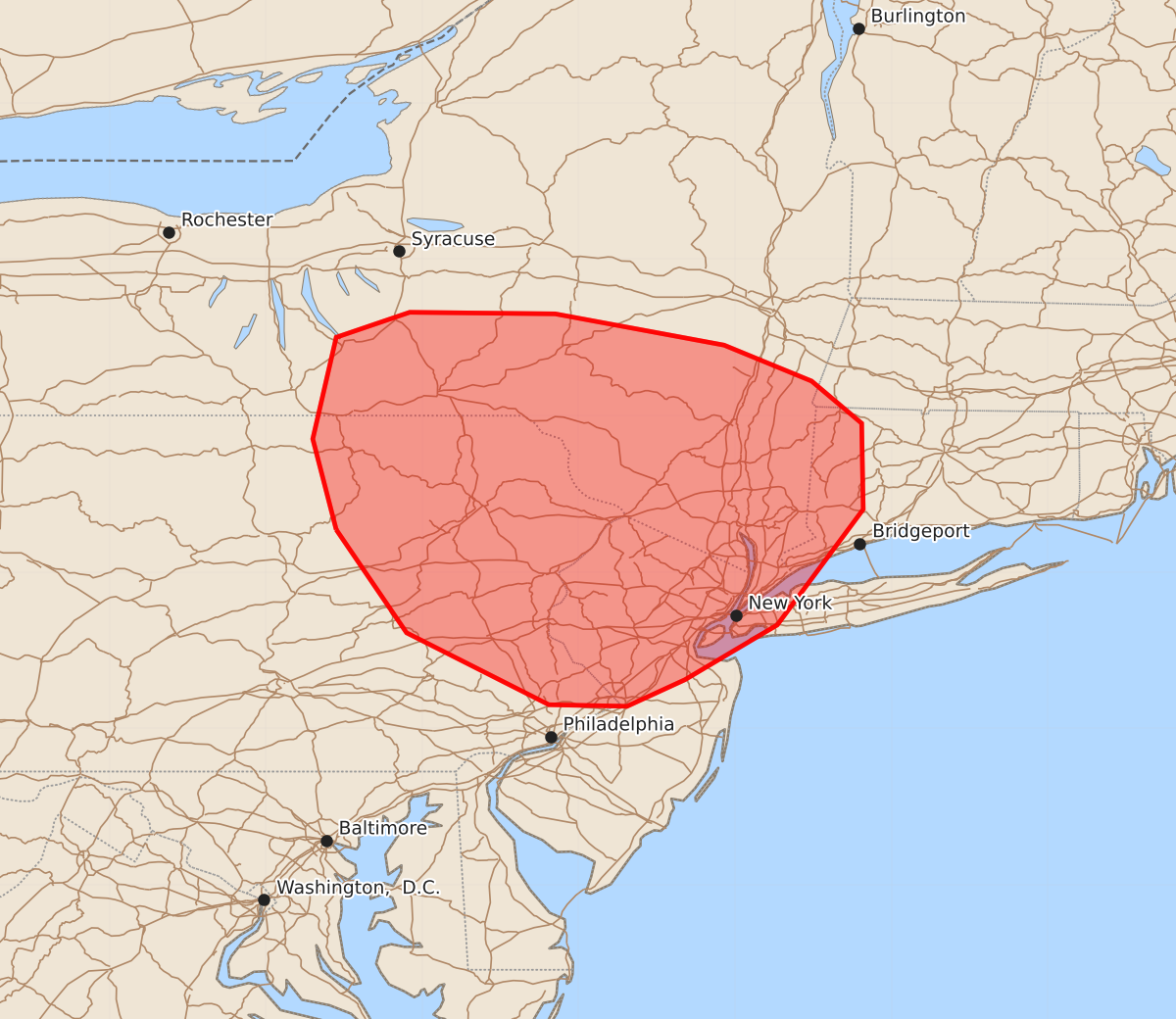 Risk area map for Mesoscale Discussion 1427