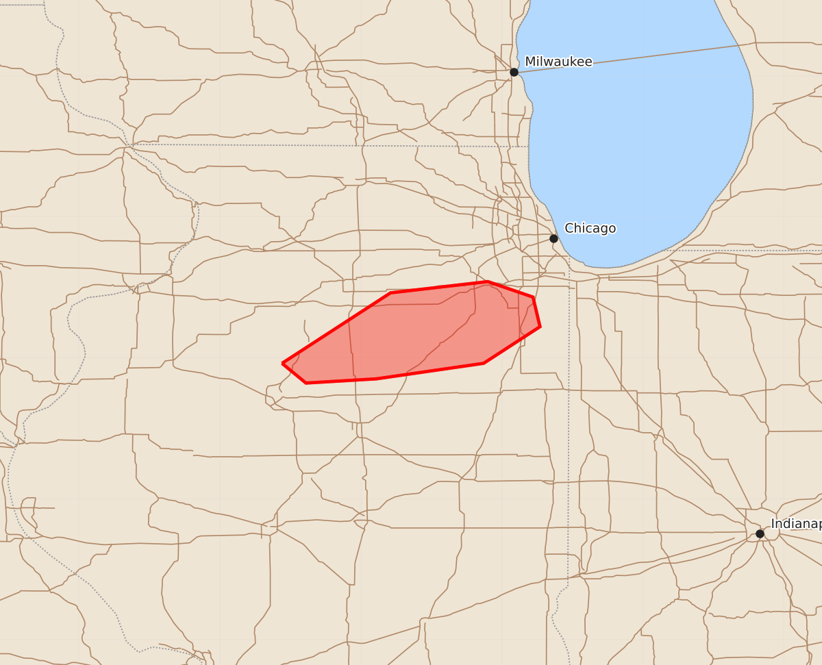 Risk area map for Mesoscale Discussion 1097