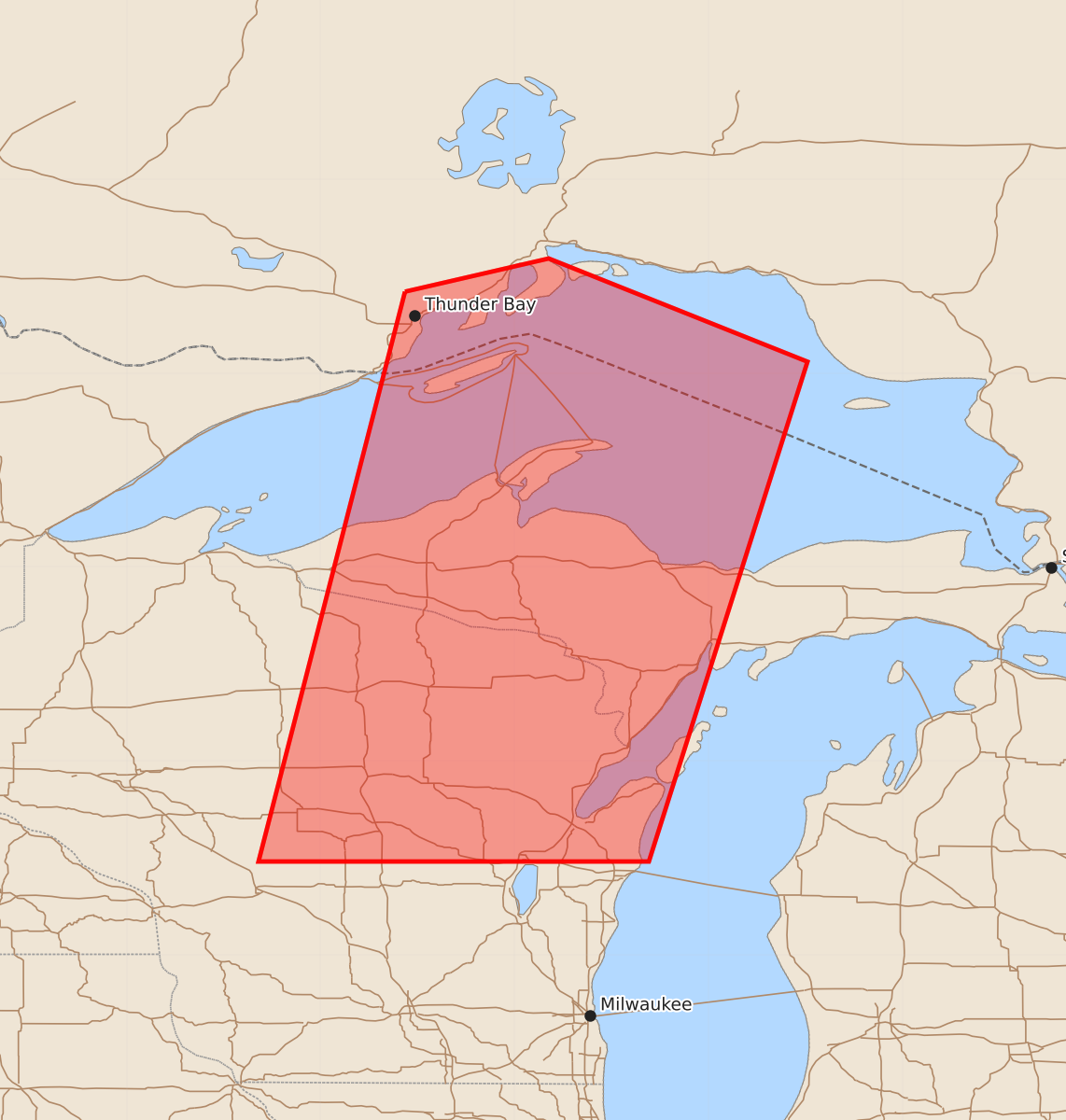 Risk area map for Watch 501 Outline