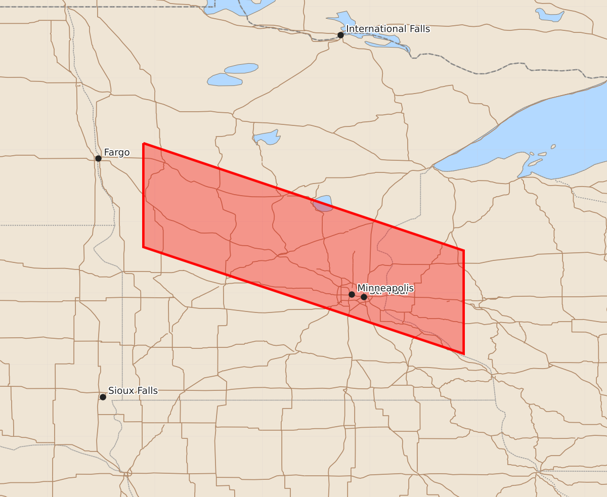 Risk area map for Watch 355 Outline