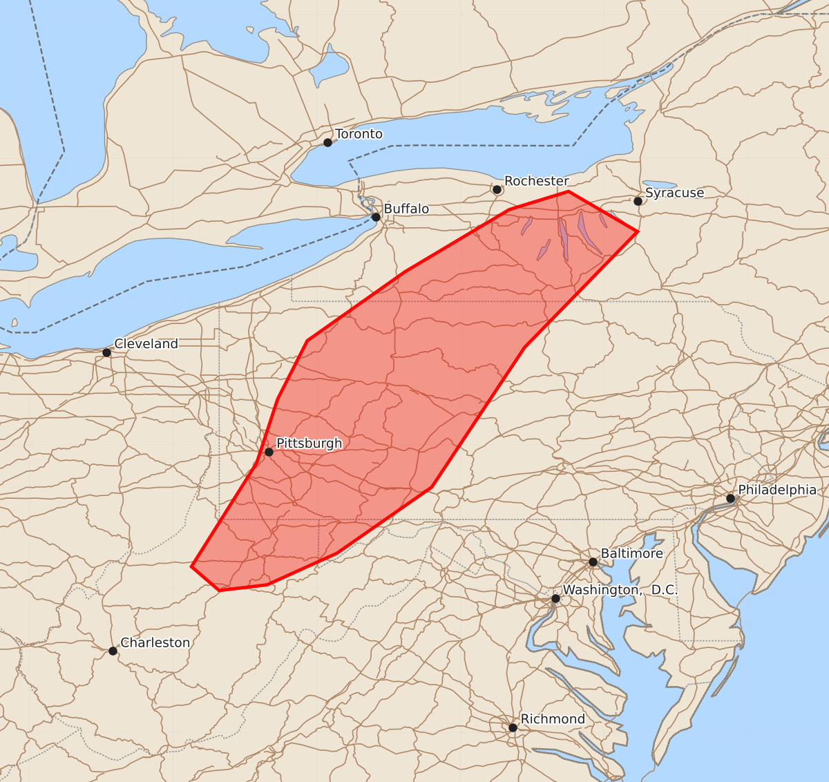 Risk area map for Mesoscale Discussion 1092
