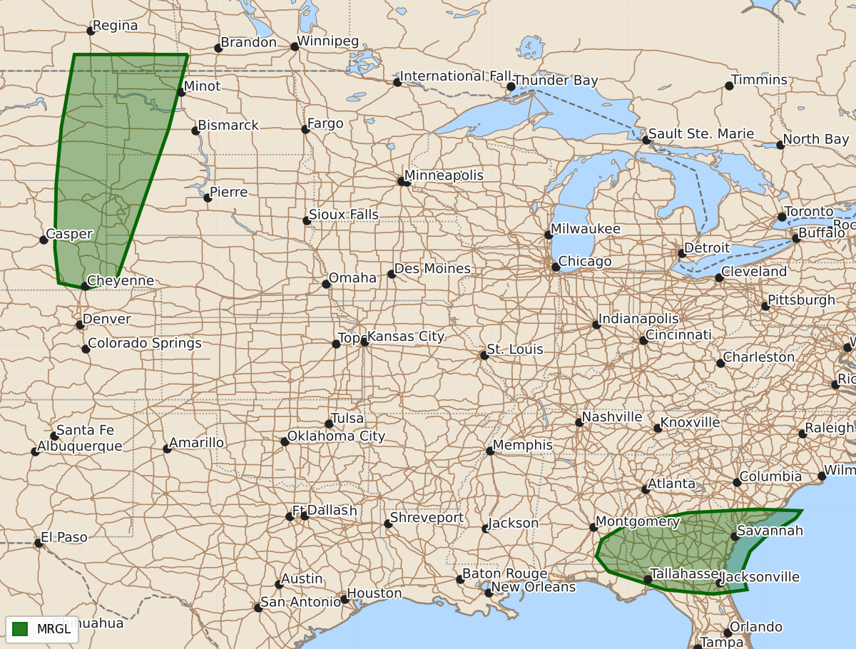 Risk area map for Day 3 Areal Outline