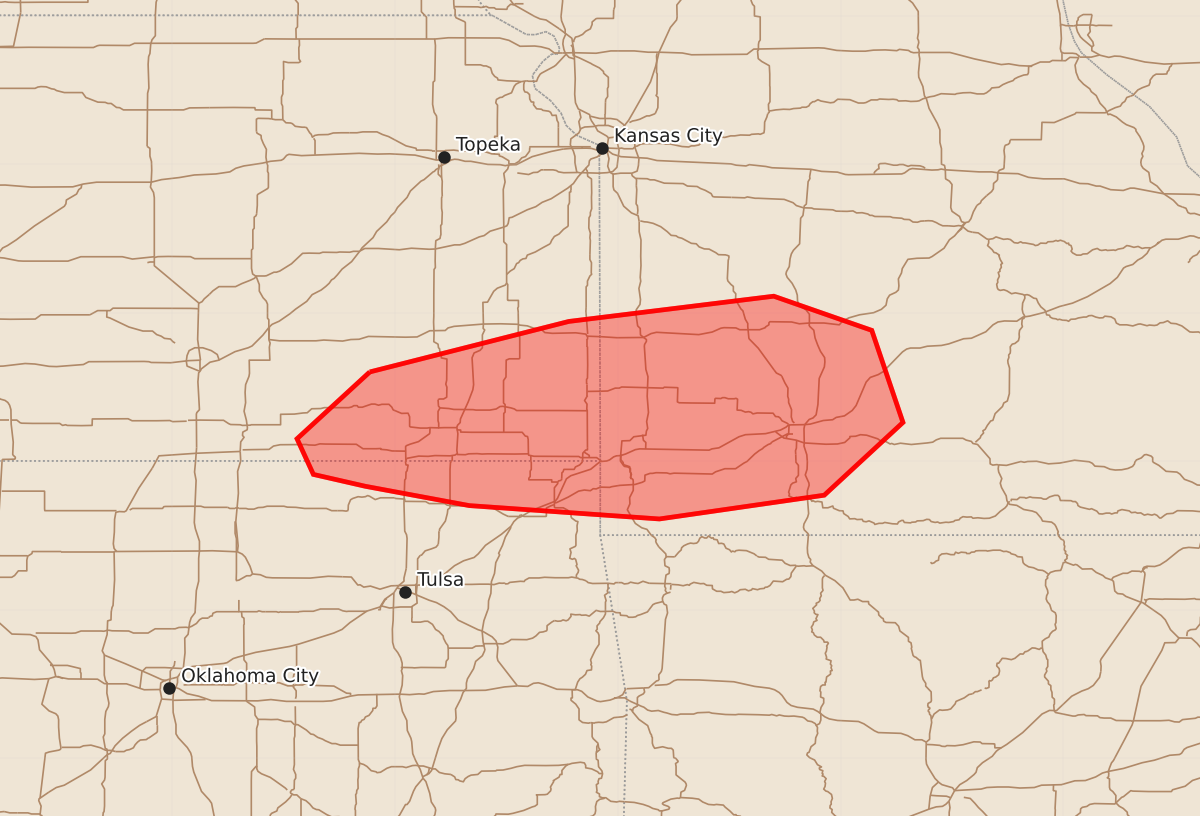 Risk area map for Mesoscale Discussion 1331