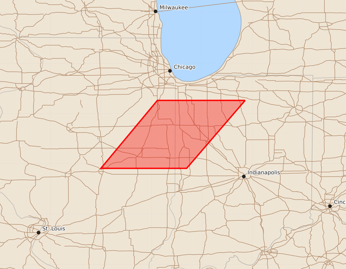 Risk area map for Watch 309 Outline