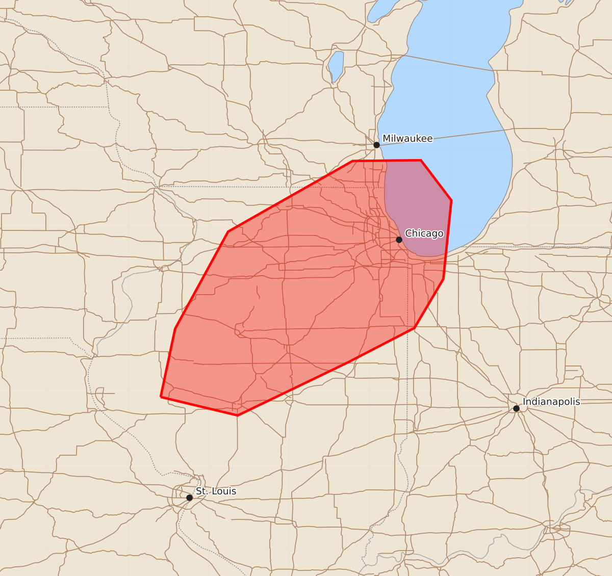 Risk area map for Mesoscale Discussion 1099