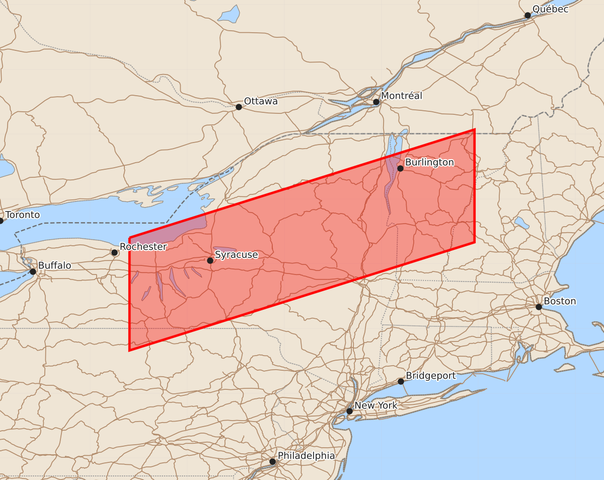 Risk area map for Watch 352 Outline