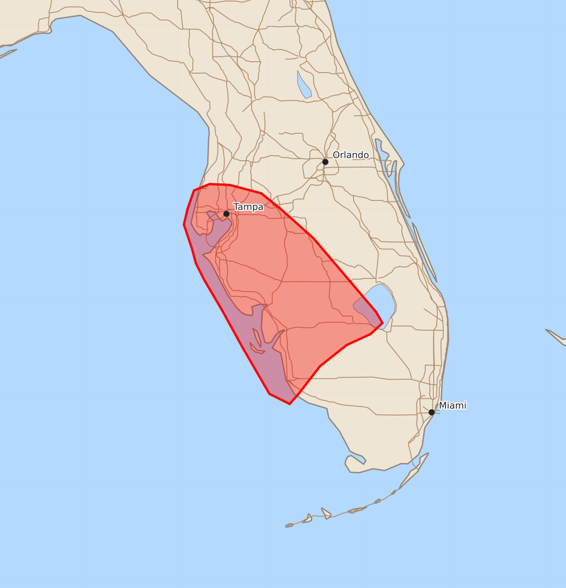 Risk area map for Mesoscale Discussion 1576