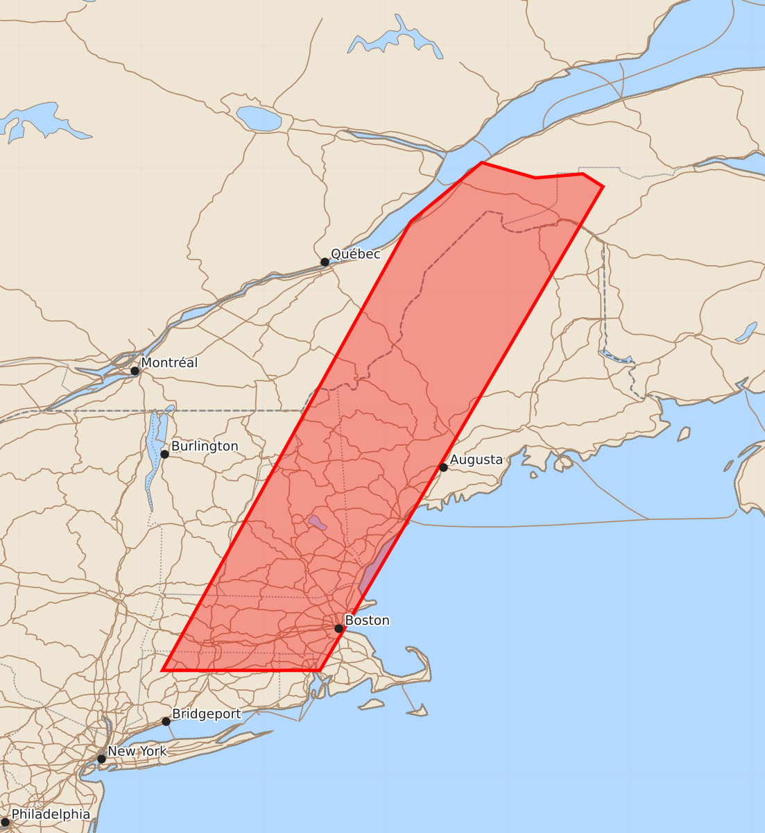 Risk area map for Watch 353 Outline