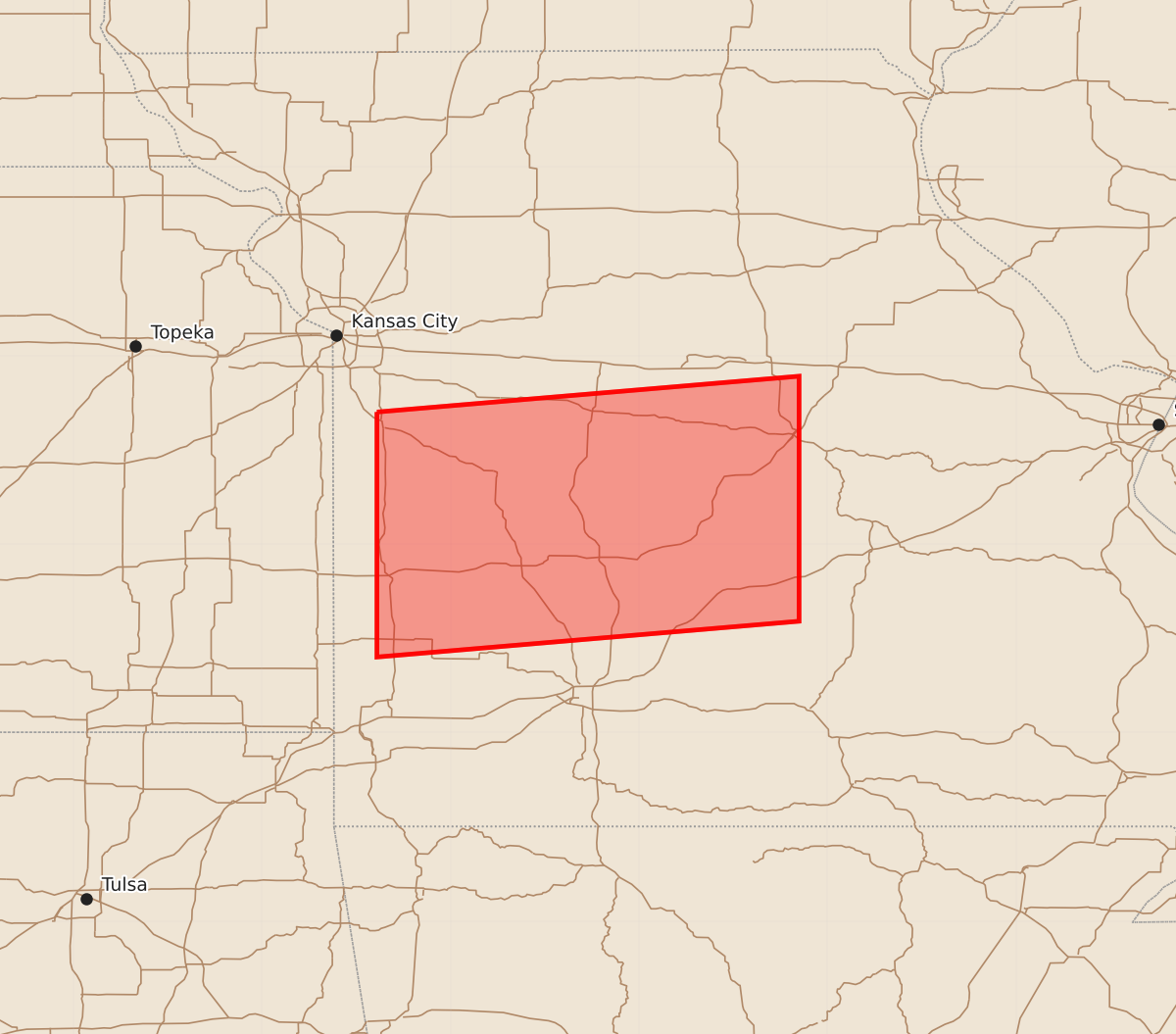 Risk area map for Watch 454 Outline