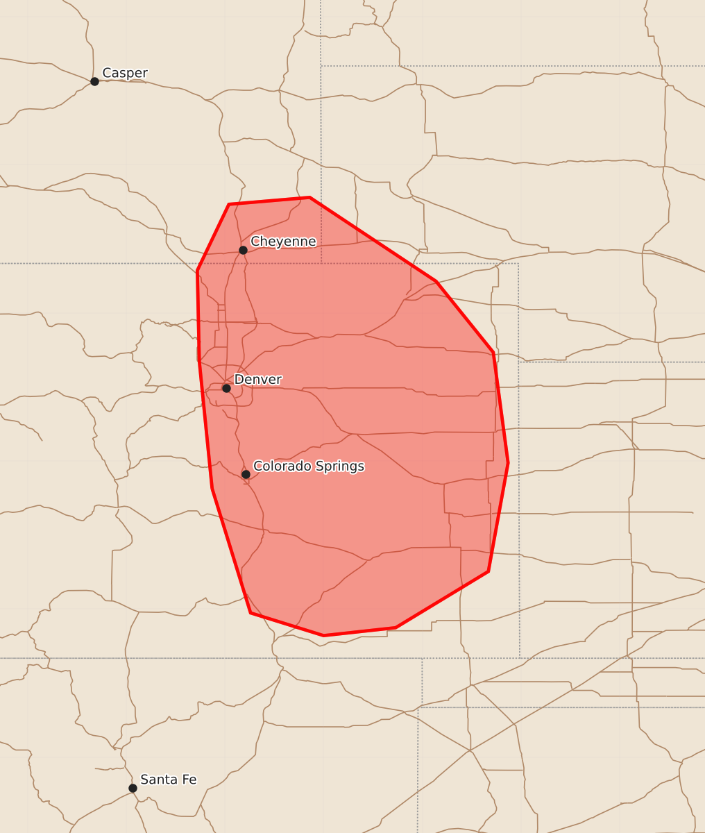Risk area map for Mesoscale Discussion 2139