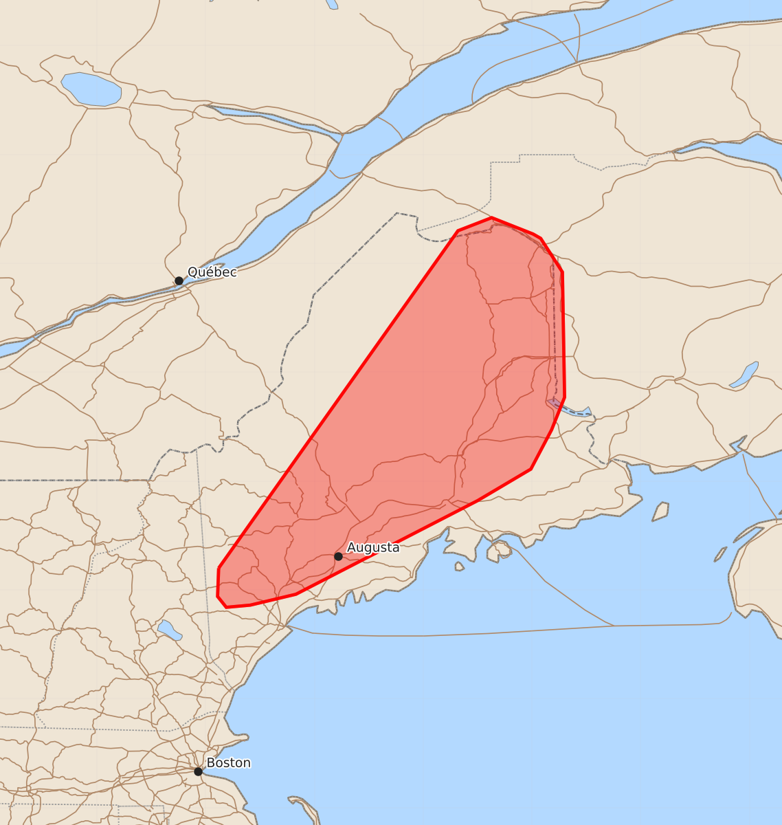 Risk area map for Mesoscale Discussion 2162
