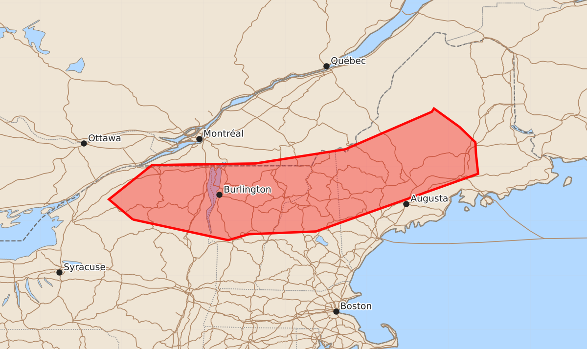Risk area map for Mesoscale Discussion 1143