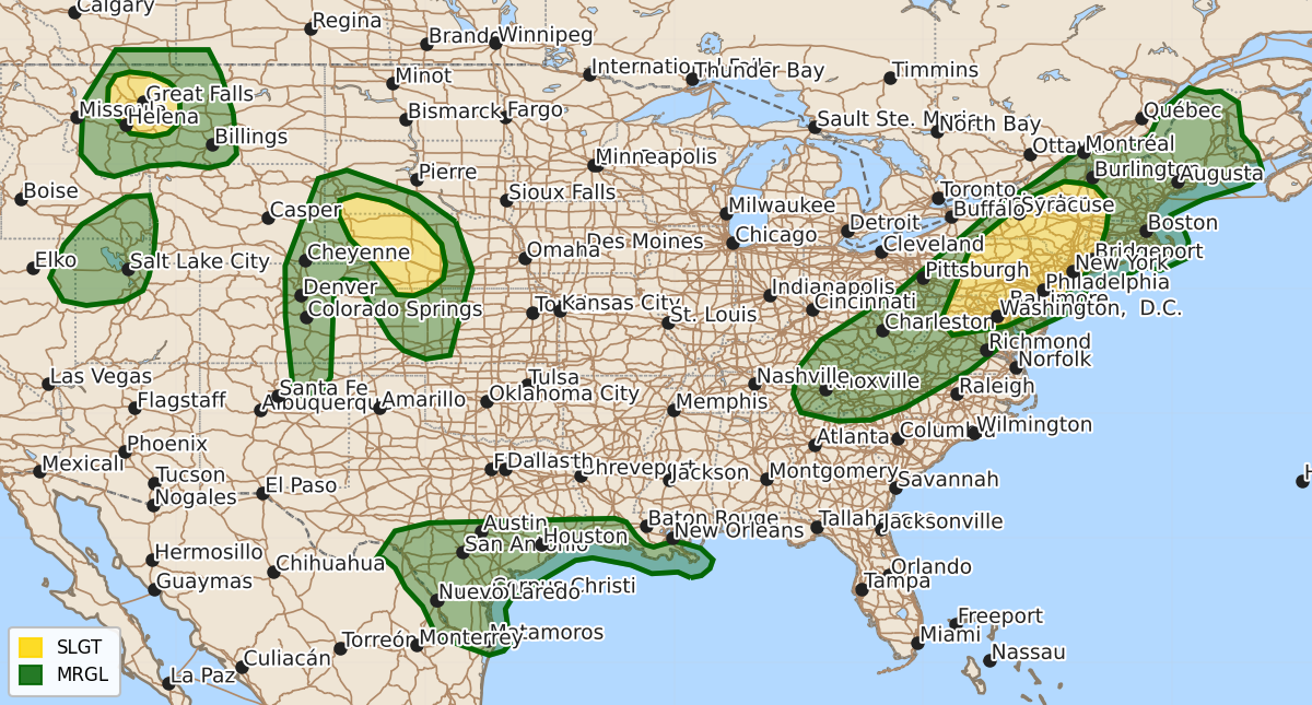 Risk area map for Day 1 Areal Outline
