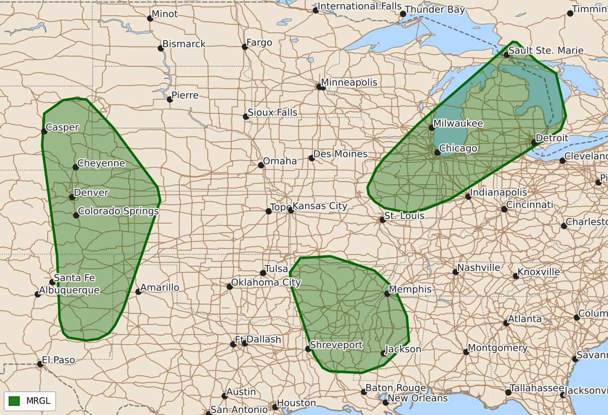 Risk area map for Day 3 Areal Outline