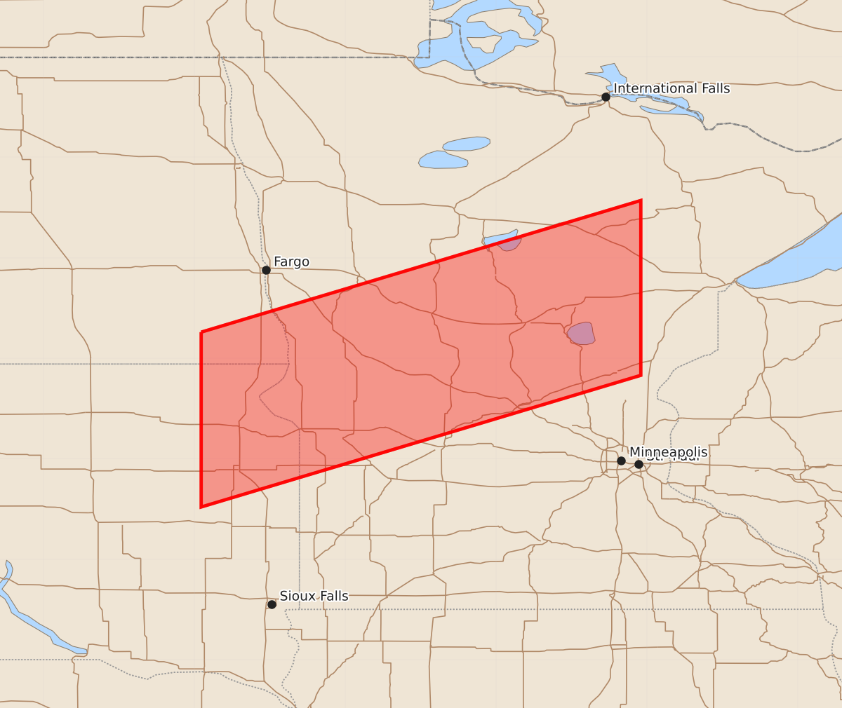 Risk area map for Watch 468 Outline