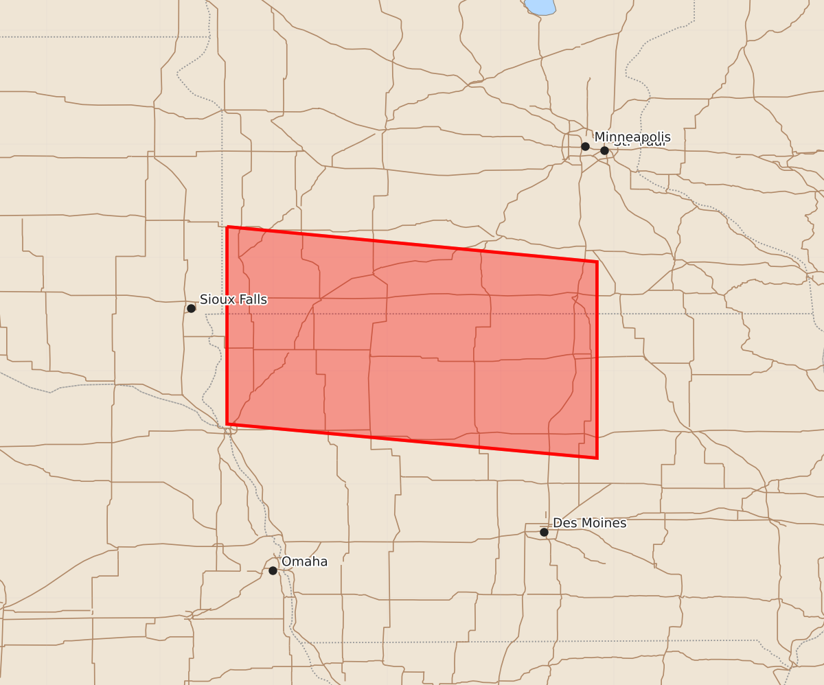 Risk area map for Watch 411 Outline