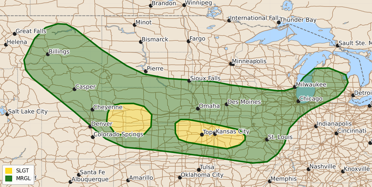 Risk area map for Day 1 Areal Outline