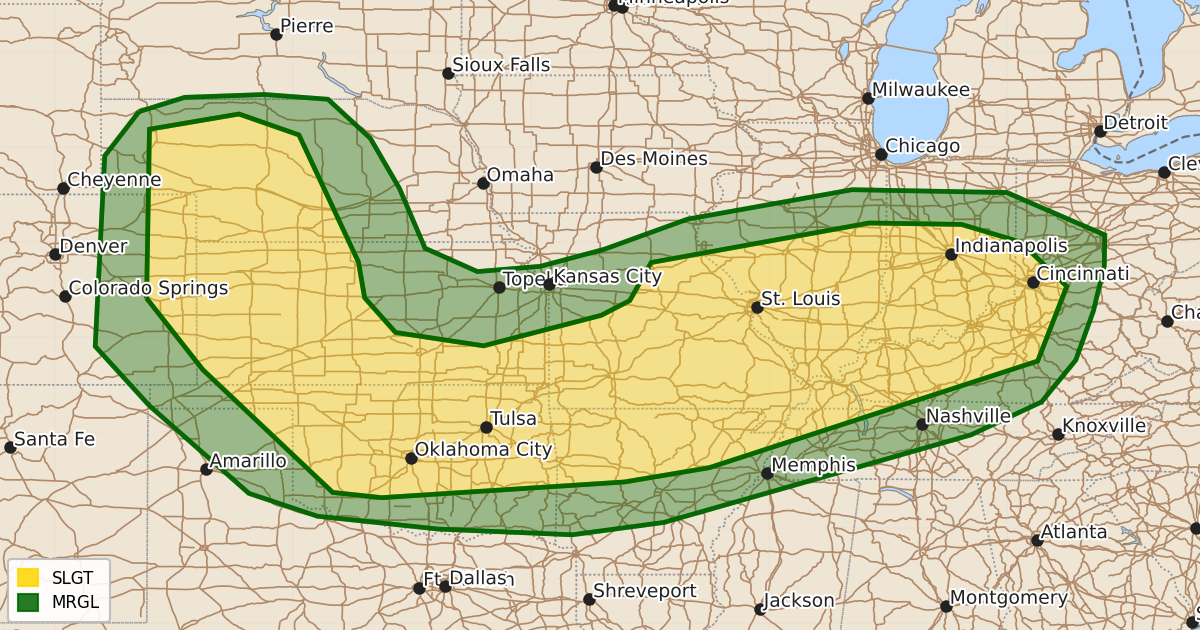 Risk area map for Day 1 Areal Outline