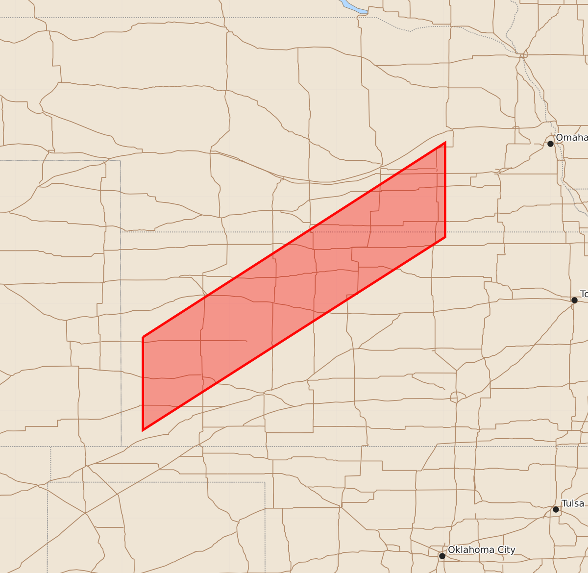 Risk area map for Watch 668 Outline