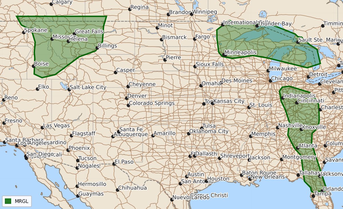 Risk area map for Day 1 Areal Outline