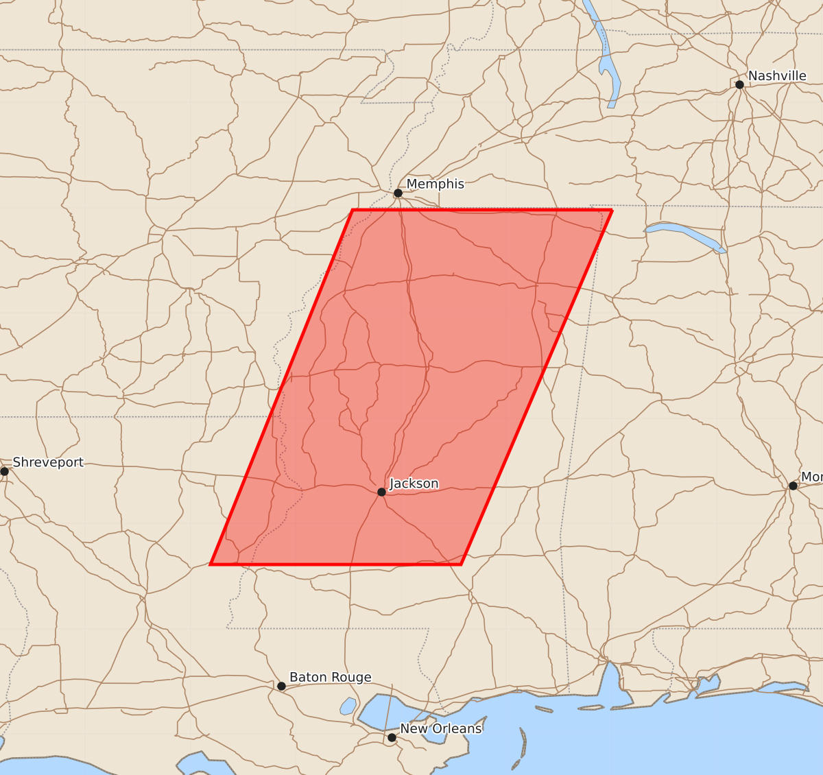 Risk area map for Watch 431 Outline