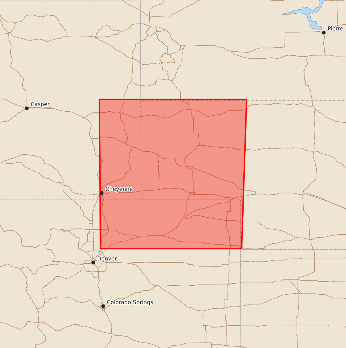 Risk area map for Watch 578 Outline