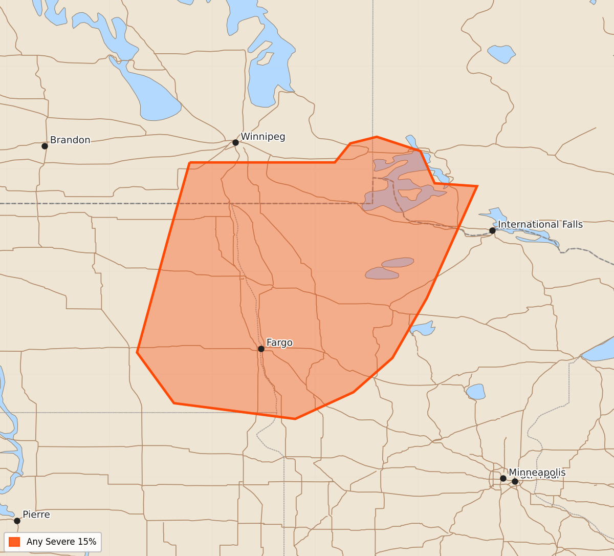 Risk area map for Day 4-8 Areal Outline