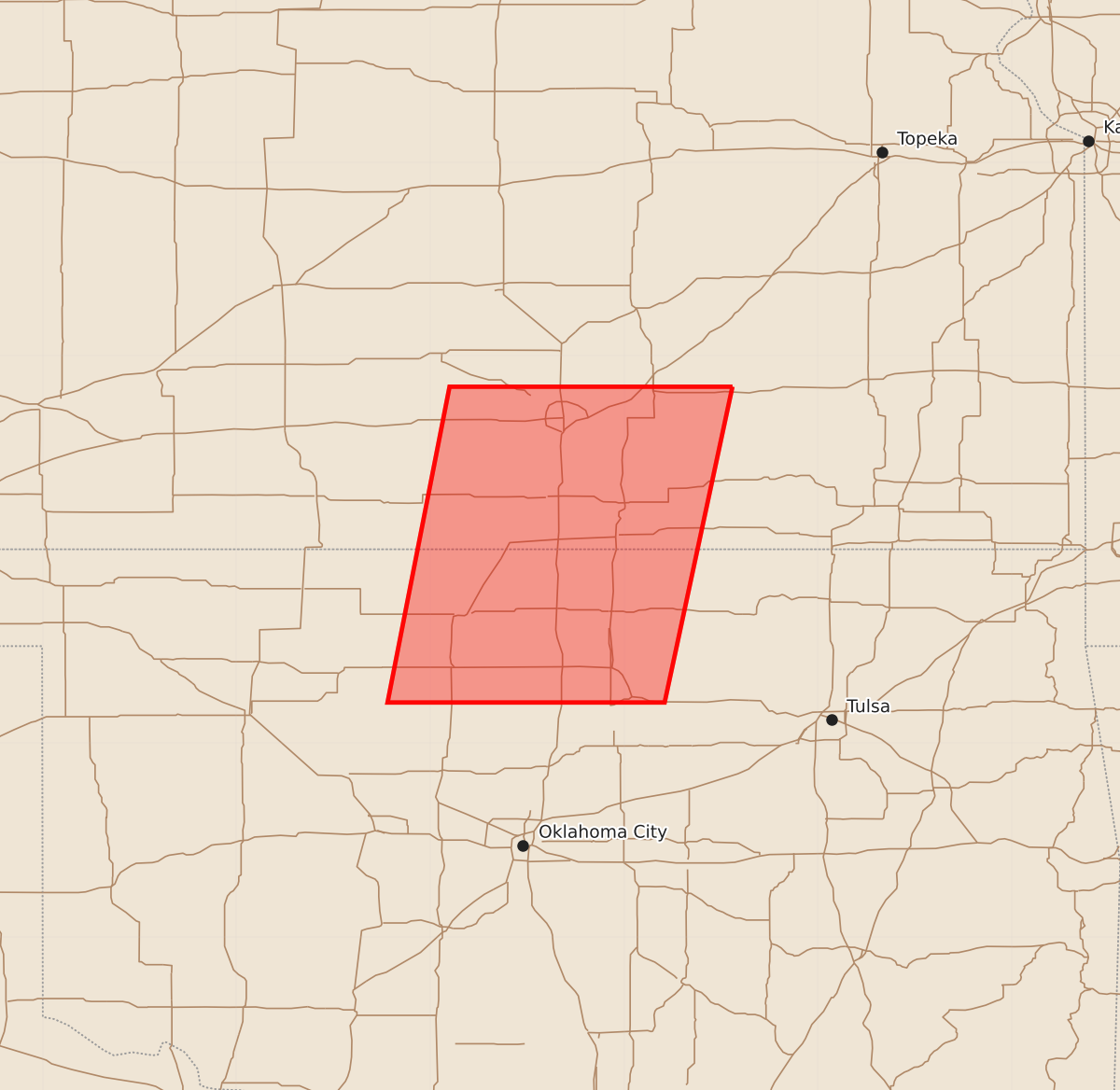 Risk area map for Watch 324 Outline