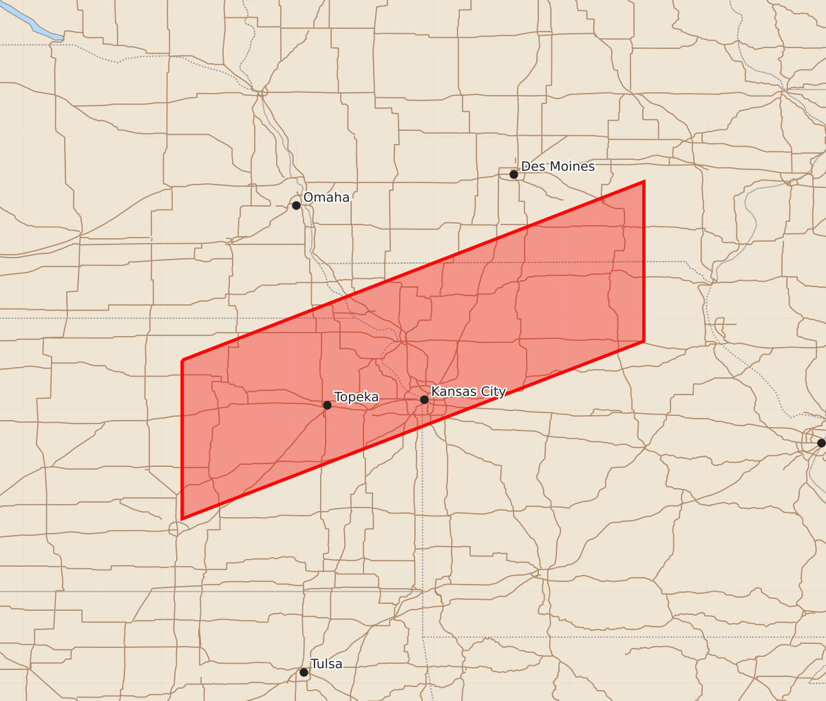 Risk area map for Watch 303 Outline