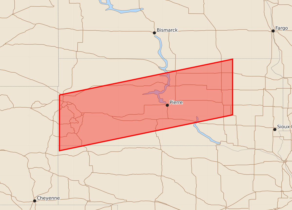 Risk area map for Watch 591 Outline